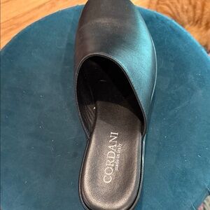 Cordani Black Leather Mules